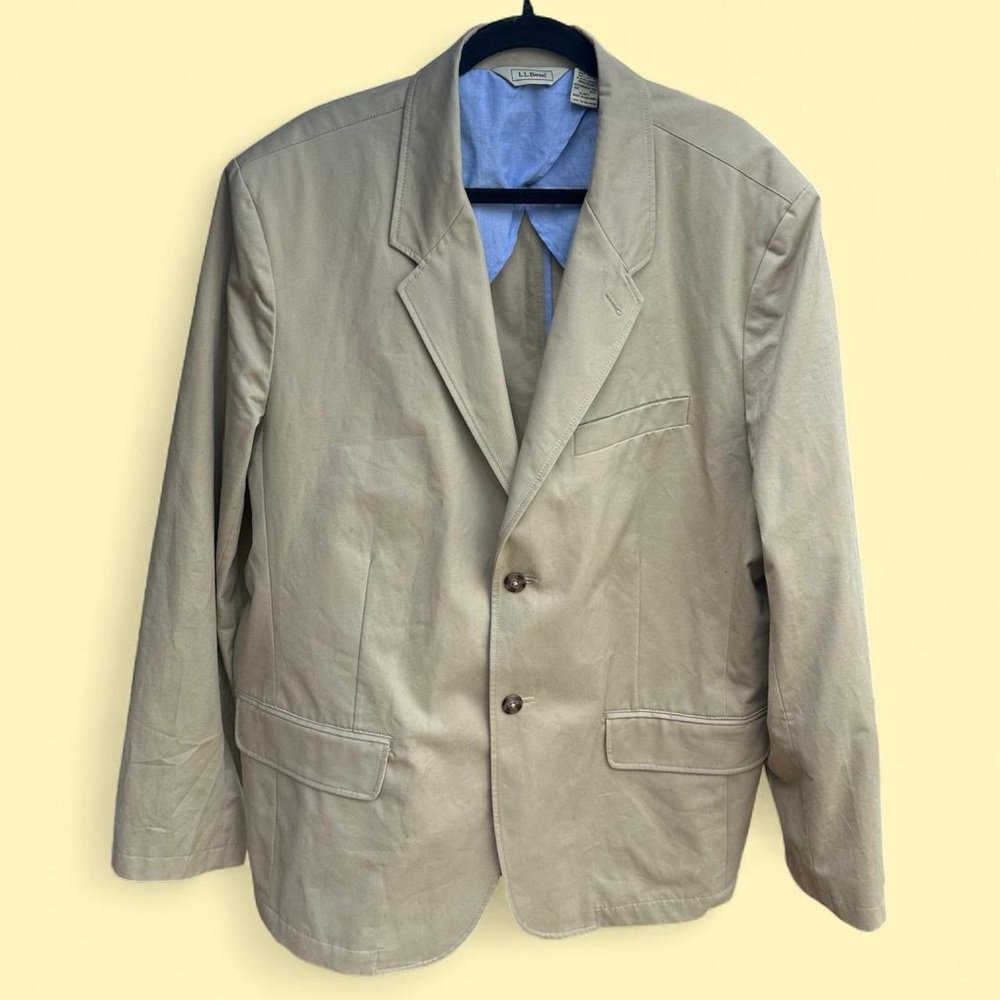 L.L. Bean Khaki Blazer with Button Closure